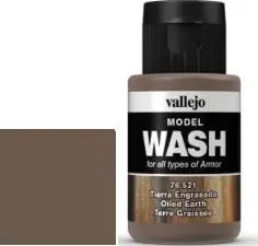 Bojë larëse modelizmi Vallejo Model Wash 76521, 35ml, Oiled Earth, kafe