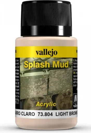 Bojë modelimi Vallejo Weathering Effects Light Brown Splash Mud, 40ml, kafe e çelët