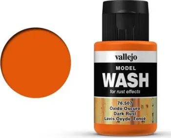 Bojë lavazhi Vallejo Model Wash 76507 Dark Rust, 35ml, kafe ndryshk