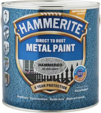Bojë metali Hammerite Metal Paint Hammered, antikorrozive, 2.5L, gri e çelët