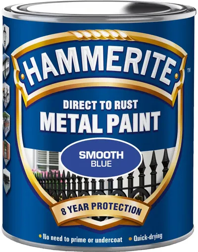 Bojë metalike Hammerite Smooth, 0.25L, blu e lëmuar - 1