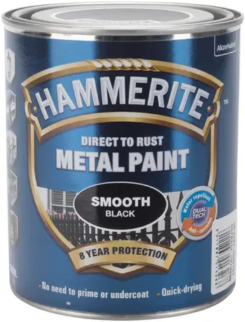 Bojë metalike Hammerite Smooth Enamel, 750ml, e zezë