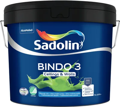 Bojë murale Sadolin BINDO 3, mat e thellë, 9L, e bardhë - 1