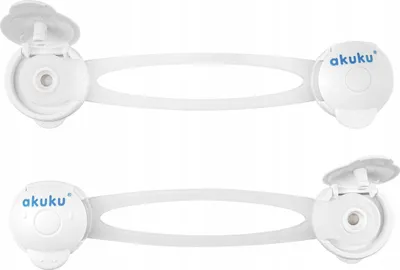 Mbrojtëse për dollapë dhe sirtarë Akuku, 16 cm, set 2 copë, e bardhë - 3