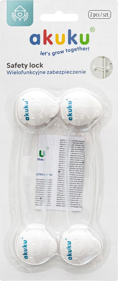 Mbrojtëse për dollapë dhe sirtarë Akuku, 16 cm, set 2 copë, e bardhë - 4
