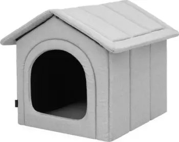 Strehë për qen Hobbydog R6 Kennel, eko lëkurë, gri