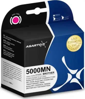 Boje printeri Asarto për Brother 5000MN BT5000M, 100ml, magenta