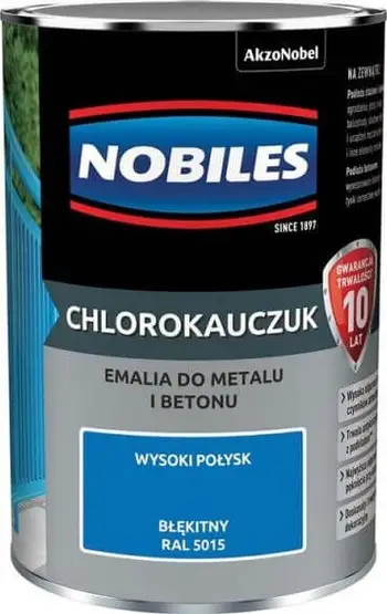 Bojë smalt Nobiles Chlorinated Rubber Enamel, 0.9L, blu RAL5015