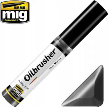 Bojë vaji modelizmi Ammo by Mig Oilbrusher Gun Metal, 10 ml, gri metalike