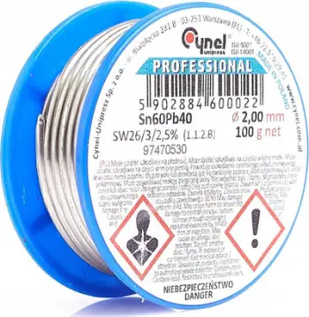 Fije saldimi Cynel Sn60Pb40, 2 mm, 100 g, argjendtë