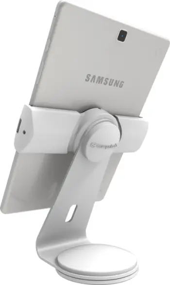 Qëndrim sigurie për tablet Compulocks Universal Cling, montim në tavolinë, rrotullim portret peizazh, i bardhë