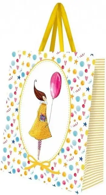 Qese dekorative Cozywood Woman with Balloon, shumëngjyrëshe