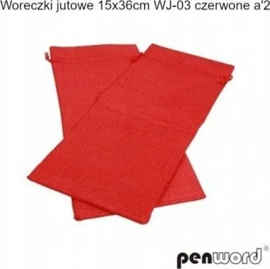 Qese dhuratash jute WJ-03, 15x36cm, ngjyrë e kuqe - 2
