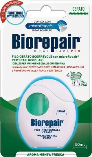 Fill dentar BlanX Biorepair Mint Floss, 50m, aromë mente - 1