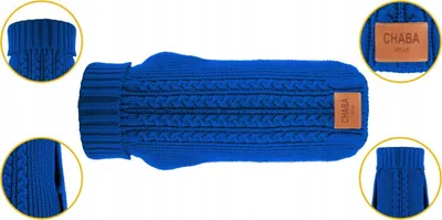 Sweter për qen Chaba, XXL 40cm, cornflower blue - 4