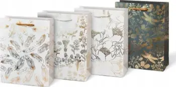 Qese dhuratash Gift Bag M Lux, 18x23x9cm, me dorezë, shumëngjyrëshe
