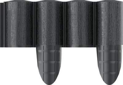 Bordurë kopshti Cellfast Palisade Wood Structure, 2.4m, plastike rezistente, antracit e zezë - 1