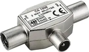 Kombinues antene PremiumCord, IEC 75 Ohm, 1x mashkull 2x femër