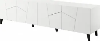Komodë Bed Meble RTV Etna, 200x42x52 cm, MDF chipboard, e bardhë mat