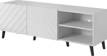 Komodë TV Abeto, 150x42x52 cm, MDF, e bardhë