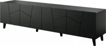 Komodë TV Cama Meble Etna, 200x42x52 cm, e zezë mat