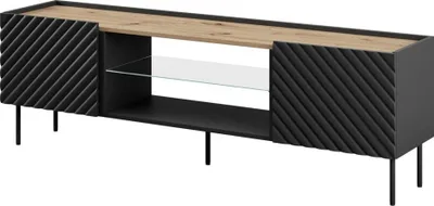 Komodë Cama Meble MDF, 180x40x58 cm, e zezë - 1