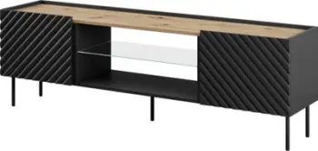 Komodë Cama Meble MDF, 180x40x58 cm, e zezë
