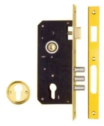 Bravë dere LOB Mortise Lock Kale 2000, me kartelë, bronz