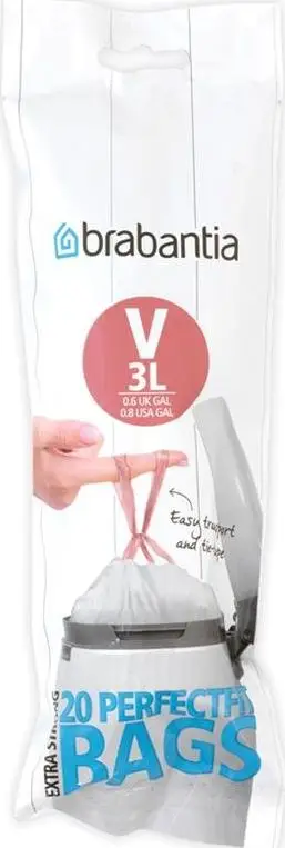 Qese mbeturinash Brabantia Bin Liners V, set, të bardha