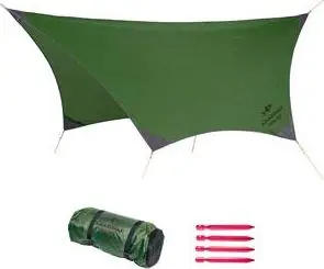 Mbulesë kampingu Amazonas UL Traveler Tarp XXL, ultralehtë, rezistente ndaj shiut, jeshile