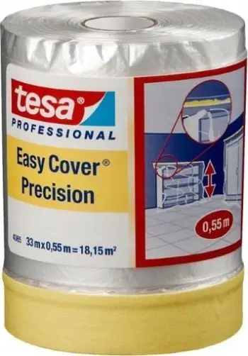 Mbulesë mbrojtëse për lyerje Tesa Easy Cover 4365, 14m, 55cm, transparente