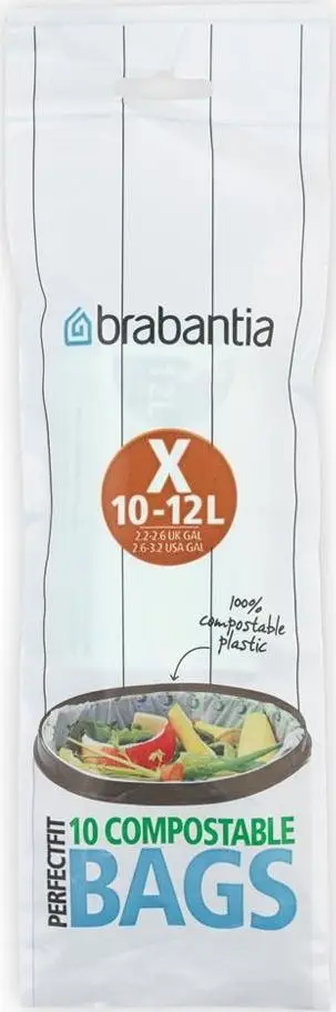 Qese plehrash biodegraduese Brabantia Bio, madhësia X, 10-12 L, jeshile