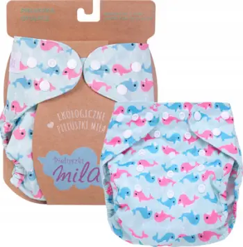 Mbulesë pelene Simed Diaper Cover Dolphins, për të porsalindur, e shumëngjyrshme