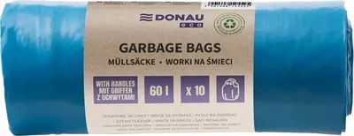 Qese mbeturinash Donau ECO, 60L, me doreza Knotties, blu - 1