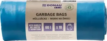 Qese mbeturinash Donau ECO, 60L, me doreza Knotties, blu