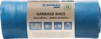 Qese plehrash Donau ECO, 35L, 20 copë, me doreza Knotties, blu