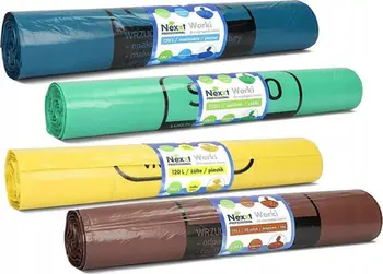 Qese mbeturinash Nexxt 120L LDPE, set 20 copë, jeshile