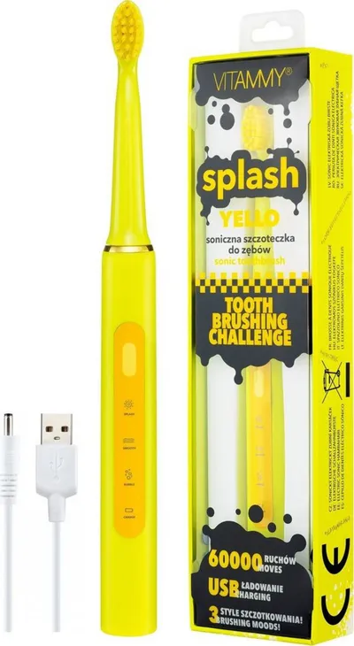 Brushë elektrike Vitammy SONIC BRUSH SPLASH, e verdhë - 1
