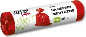 Qese për mbeturina mjekësore SP LDPE, 120L, set 20 copë, të kuqe