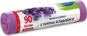 Qese mbeturinash Stella, 90L, me shirit tërheqës, aromë livande, vjollcë