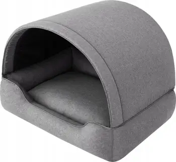 Buda për qen dhe mace Buda 2 në 1 House, 82x58 cm, ekolen rezistent ndaj ujit, gri