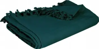 Mbulesë shtrati me perçe, 160 x 220 cm, material i butë, blu teal