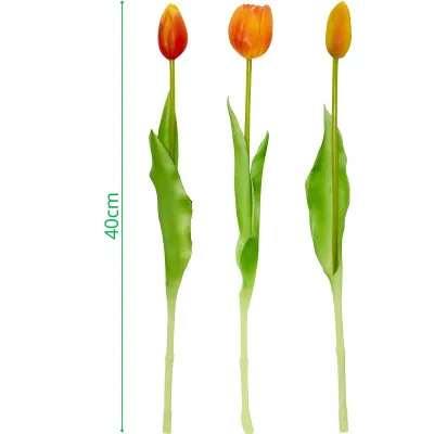 Buqetë artificiale Saska Gift & Decor, 5 tulipanë, 39 cm, portokalli - 5