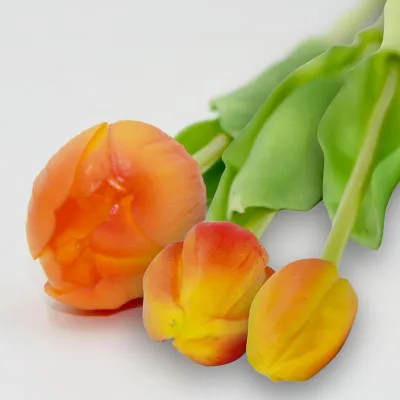 Buqetë artificiale Saska Gift & Decor, 5 tulipanë, 39 cm, portokalli - 6