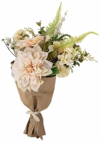 Buqetë artificiale Bloomingville Glow, 46cm, lule natyrale, ngjyra neutrale