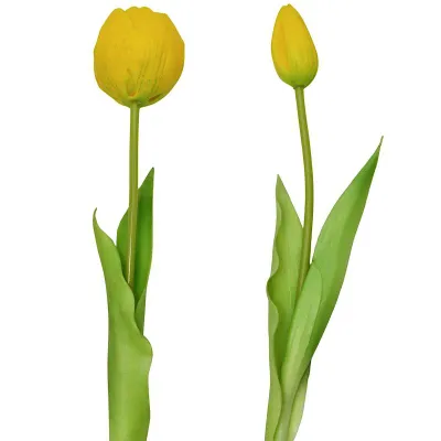 Buqetë artificiale Saska Gift Peony Tulips, 5 lule, 39cm, e verdhë - 4