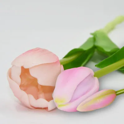 Buqetë artificiale Saska Gift Decor, 5 tulipanë, 39cm, rozë e çelët - 6