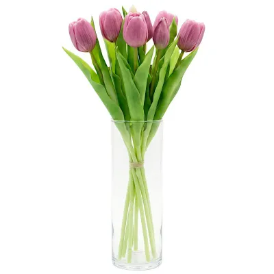 Buqetë lulesh artificiale Saska Garden Tulips, 7 copa, 31cm, lejla e çelët - 2