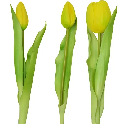 Buqetë artificiale Saska Garden Tulips, 7 tulipanë, 31cm, të verdhë - 3