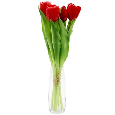 Buqetë lulesh artificiale Saska Garden, 7 tulipanë, 31cm, të kuq - 2